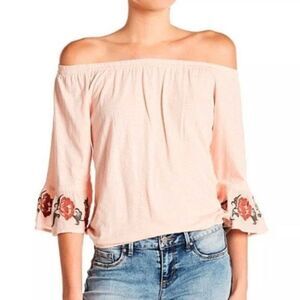 Jessica Simpson Embroidered Boho Floral Blouse